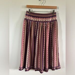 Tory Burch Pink Burnout Striped Silk  A-Line Skirt Size 4